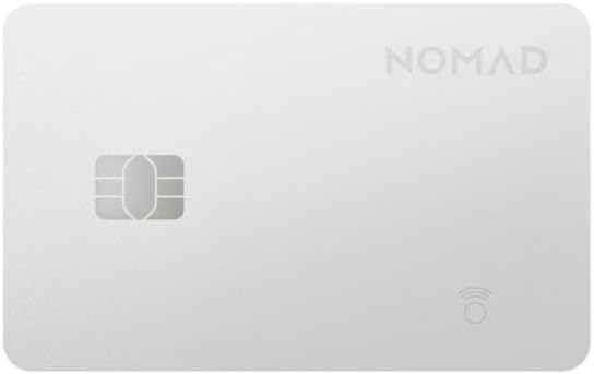 Nomad Tracking Card Pro White, Premium Wallet Tracker with Apple Find My, 16-Month Battery Life, IPX7 Waterproof, Polycarbonate and Aluminum Design, TSA Approved, Wireless Rechargeable, iOS Only by Unknown