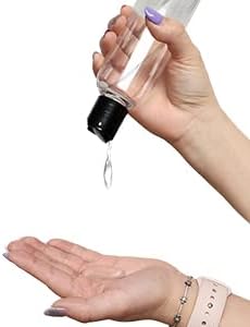 ljdeals 8 oz Clear Plastic Empty Bottles with Black Disc Top Caps, Refillable Containers for Shampoo, Lotions, Cream and More Pack of 6, BPA Free, Made in USA - Image 4