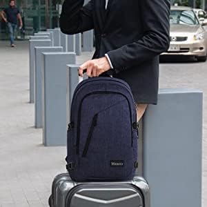 Mancro 17.3 Inch Business Laptop Backpack for Travel Anti-Theft Backpack | Water Resistant Work Daypack with Lock, Travel Computer Bag with Laptop Compartment for Men Women - Image 7