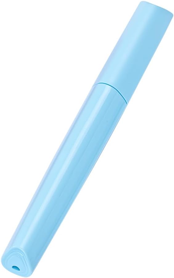 Travel Toothbrush Case Plastic Container Box Breathable Design with Air Hole More Toothbrush Tube for Home Daily Office Business Use (Light Blue) by Hiyoo