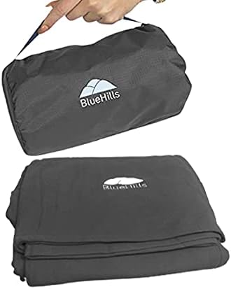 BlueHills Ultra Compact and Compact Light Travel Blankets for Two Value Pack Set of 2 – Airplane Travel Essentials Soft Flight Trips Throw in Portable Cases for Car Plane Travel Gifts – Gray - Image 2