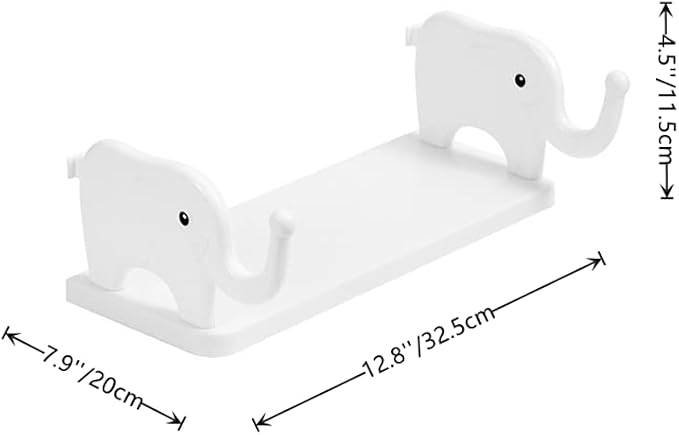 2 Pack Floating Shelves Wall Mounted No Drill Wall-Mounted Storage Rack,for Bedroom Bathroom Living Room Kitchen Wall Decor and Storage (White) - Image 3