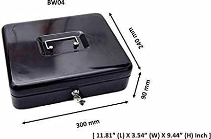 SentrySafe Black Money Saving Box with Cash Tray and Key Lock, Portable Safe Box with Carrying Handle, 0.21 Cubic Feet, 3.75 x 12 x 9.3 Inches, CB-12 | Cash Storage Box With Removable Organized Tray and Key Lock, Portable Handle For Events, Garage Sale... - Image 3