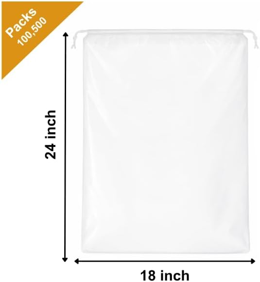 InfinitePack Large Transparent Shoe Bags for Travel, Portable Shoe Bags, Shoes Pouch Storage Organizer with Drawstring for Men & Women aClear Window Shoes Pouch with Rope - Image 2