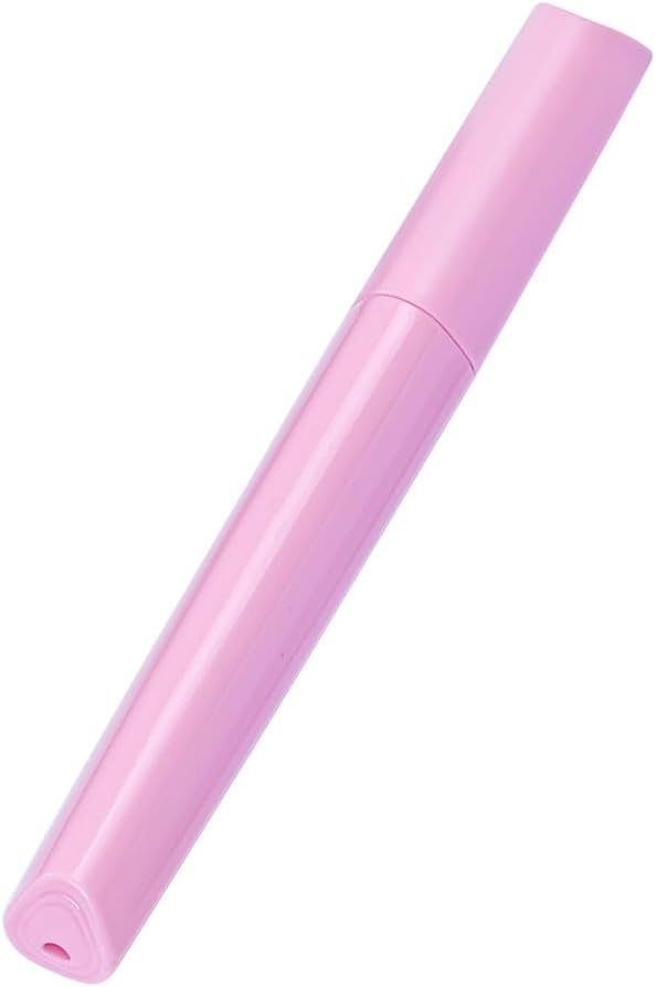 Plastic Travel Toothbrush Cover Portable Toothbrush Box, Breathable Design with Air Hole More Container Toothbrush Tube Container for Home Daily Travel Camping School Business Trip (Pink) by Hiyoo