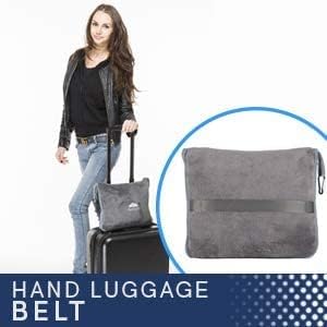 BlueHills Long Travel Blanket Pillows for Two Airplane Traveling Essentials Flight Throws in Bag case with Backpack Clip Compact Large Plane Accessories – Gray and Pink - Image 5