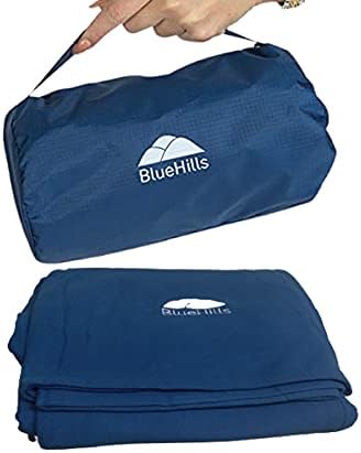 BlueHills Ultra Compact and Compact Light Travel Blankets for Two Value Pack Set of 2 – Airplane Travel Essentials Soft Flight Trips Throw in Portable Cases for Car Plane Travel Gifts – Navy Blue - Image 2