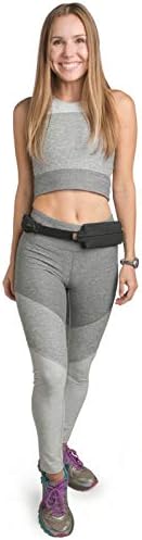 SPIbelt Double Pocket Running Belt, Women Men, Expandable Dual Pockets, Adjustable Waist, No Bounce, Black with Black Zipper - Image 2
