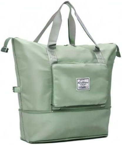 Large Capacity Folding Travel Bag, Lightweight Waterproof Luggage Bag, Expandable Travel Duffel Bag, Dry Wet Separated Gym Tote Bag, Weekender Overnight Bags for Women and Man (Light Green) - Image 10