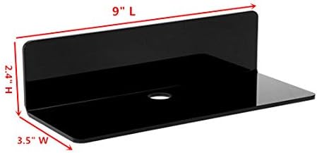 4 PCS Small Acrylic Floating Wall Shelves,9 Inch Adhesive Display Shelf for Nintendo Switch/Smart Speaker/Security Cameras/Action Figures,No Damage Expand Wall Space,Black - Image 3