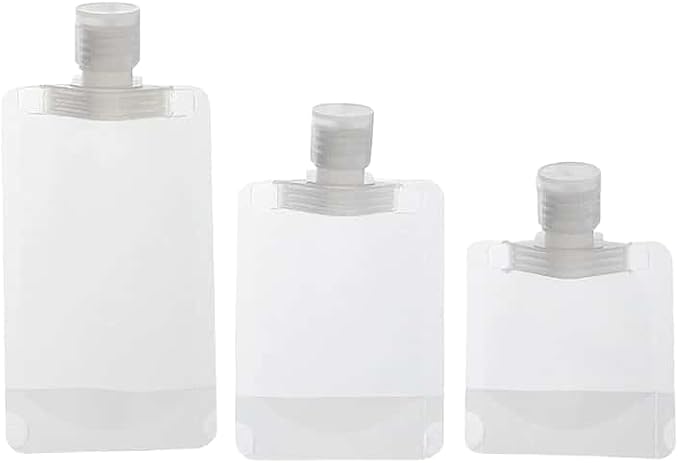 Travel Pouches for Toiletries, 10 Pack Portable Containers, Stand Up Pouch, Refillable Travel Accessories for Shampoo Conditioner, 50ML/1.7OZ, PET Plastic Material - Image 3