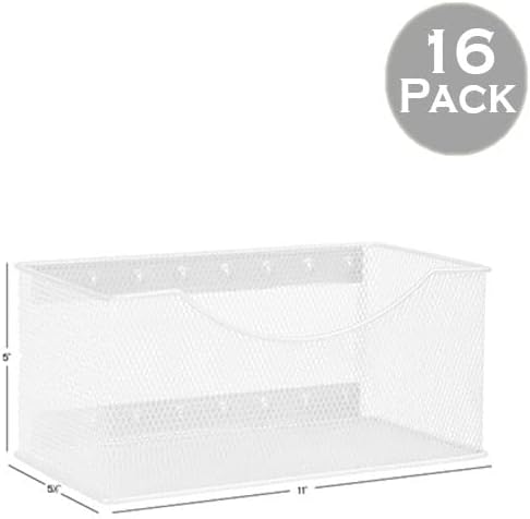YBM HOME Mesh Magnetic Storage Basket Organizer with Extra Strong Magnets Holds Your Whiteboard and Locker Accessories, Perfect as Marker and Pencil Holder for Office, (16, White) - Image 2