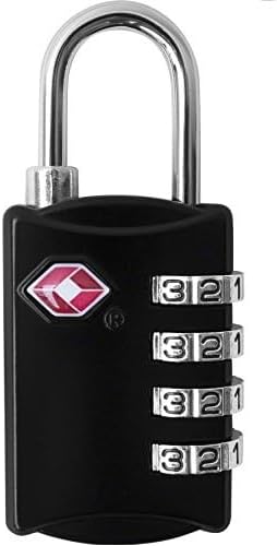 Luggage Locks TSA Approved (1 Pack), 4-Digit TSA Locks for Luggage, Locker, Suitcase, Backpack, School Bag, & Travel Bag - Portable, Rust-Resistant, & Secure Combination Lock, Black by desiredtools%C2%AE