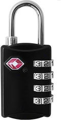 Luggage Locks TSA Approved (1 Pack), 4-Digit TSA Locks for Luggage, Locker, Suitcase, Backpack, School Bag, & Travel Bag - Portable, Rust-Resistant, & Secure Combination Lock, Black by desiredtools%C2%AE