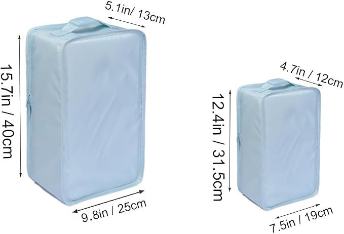 Travel Shoe Bags, Foldable Waterproof Shoe Pouches Organizer-Double Layer (2+2 Blue Shoebags) - Image 3