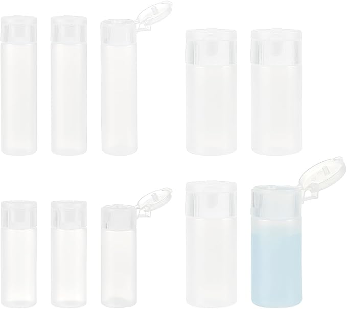 BENECREAT 10Pcs 12ml/18ml/30ml Travel Bottles Plastic Toiletry Bottles Flip Cap Squeeze Sample Bottle Containers for Makeup Lotion Emulsion Foundation Shampoo Packing by BENECREAT