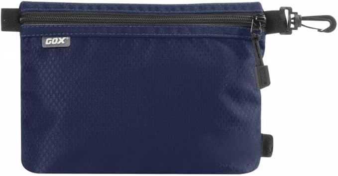 GOX Small Toiletry Bag for Men Bulk Cosmetic Bag Dopp Kit Carry On Zipper Pouch Organization Nylon Small Packing Sack Waterproof (Navy) by GOX