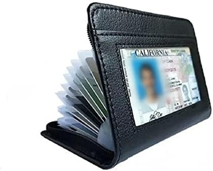 Men's Zipper Wallet 36 Slots RFID Blocking Card Holder | Slim Leather Wallet, ID Window, Anti-Theft Lock, Credit Card Organizer for Women & Men, Travel Small Wallet - Image 5
