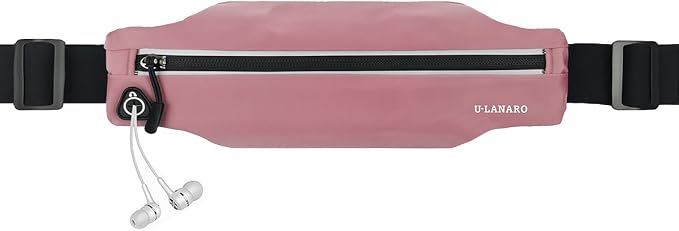 U·LANARO Slim Running Belt Fanny Pack Running Phone Holder Waist Band Pouch | Fits ALL Phones | Non Chafing | Adjustable | Light | Expandable Pocket | Runners Gear Accessories | Men Women | Money Belt by U%C2%B7LANARO