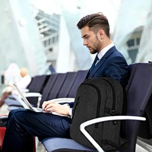 Mancro Laptop Backpack for Travel 17.3 Inch Anti-Theft Business Backpack | Large Travel Computer Bag Daypack Work Backpack with Lock and Laptop Compartment Fits 17.3 Inch Laptop for Men Women, Black - Image 7