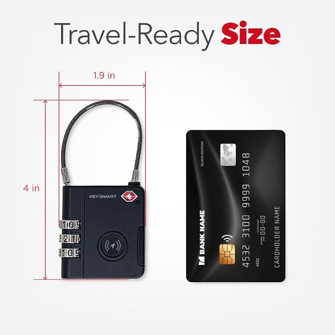KeySmart SmartLock Tracking Luggage Locks, TSA Locks for Luggage, GPS Tracker, Combination Lock Compatible with Apple Find My App, Best Travel Essentials, Replaceable Non-Rechargeable Battery (1 Pack) - Image 3