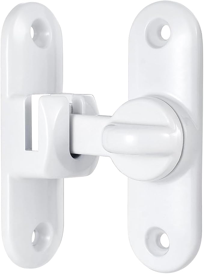 3 Pcs White 90/180 Degree Sliding Door Latches,Zinc Alloy Flip Latch | Barn Door Latch,Cabinet Lock,Right Angle Door Lock,for bedroom,cabinet,drawer,Gardens,Wine Cabinet,garage,window,Pet Cage - Image 7