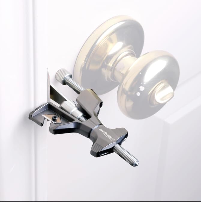 Stinger USA Metal Portable Travel Door Stopper Security Lock for Hotel&Home | Glass Breaker,Seatbelt Cutter,Ideal Travel Safety Lock for Women and Families by Stinger