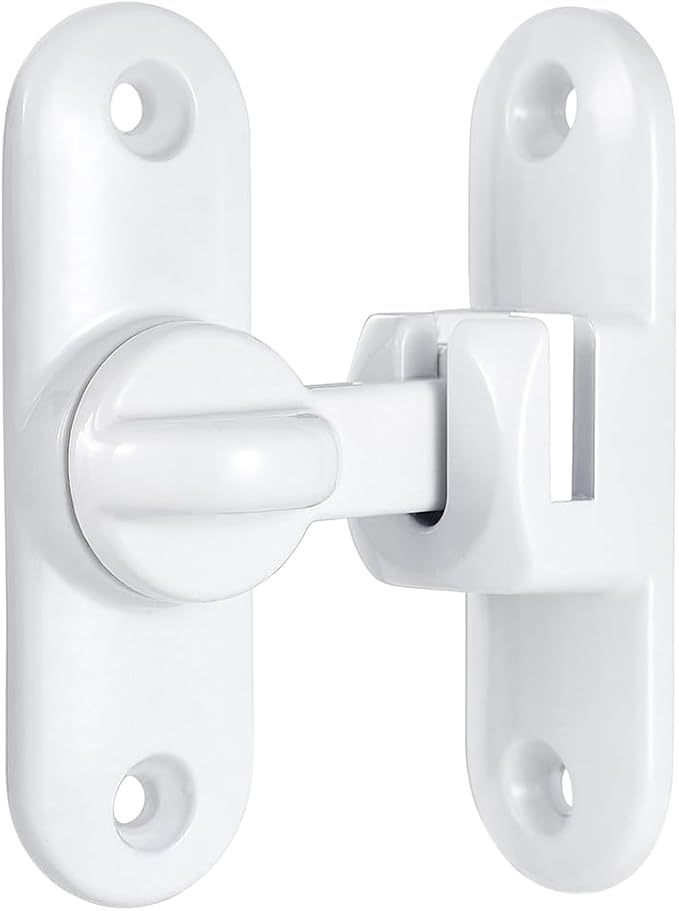 10 Packs White 90/180 Degree Barn Door Latches,Flip Gate Lock | Zinc Alloy Flip Gate Latches,Right Angle Door Lock,for bedroom,garage,sliding door,window,cabinet,drawer,pet enclosures - Image 7