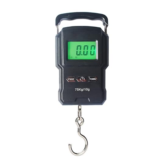 Portable Electronic Hook Scale Digital Hanging Bag Luggage Weight Scale Fishing Scale with Measuring Tape 165Lb Black by Unknown