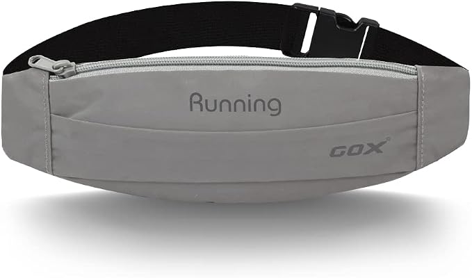 Gox Fanny Pack For Men Running Pouch Belt,Phone Holder Waist Pack Sport Hiking Walking Traveling (silver) by GOX