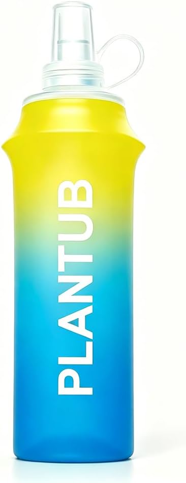 Soft Foldable Water Bottle, Gradient Blue and Pink | TPU, Collapsible Flask, Outdoor Sports, Without stand up ability by Unknown