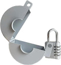 Door Knob Lockout Device (Matt Silver, 1 Padlock). Door Handle Lock - Prevents Doorknobs from Turning and Access to Keyhole. Childproof Door Knob Cover. by Gascem