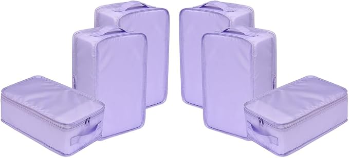 Travel Shoe Bags, Foldable Waterproof Shoe Pouches Organizer-Double Layer (6 Purple Shoe Bags) by JJ+POWER