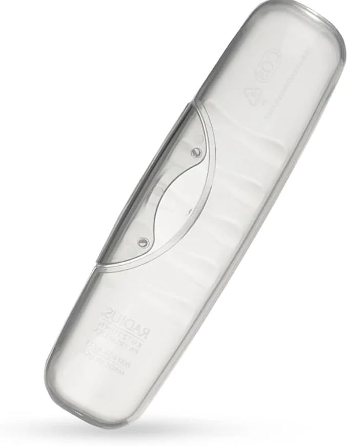RADIUS Toothbrush Travel Case for Big Brush/Original/Scuba Brushes, BPA-Free Recycled Plastic, Portable for Bathroom, School, Home, Camping - Translucent (ONLY fits the Big Brush/Original/Flex/SCUBA) by RADIUSCorporation