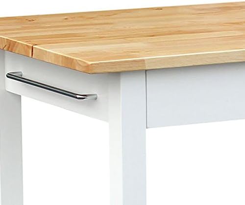 Casual Home Kitchen Island with Solid American Hardwood Top, Natural/White, 40" W (373-91) - Image 5