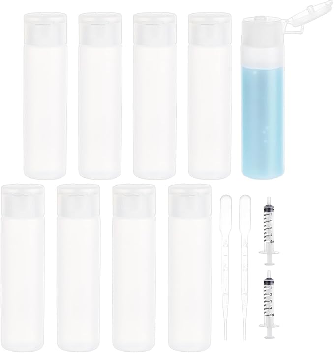 BENECREAT 10 Pack 18ml 0.6oz Small Travel Squeeze Bottles Refillable Makeup Foundation Container Travel Essentials Sample Bottles for Toiletries, Shampoo Toner Cosmetic by BENECREAT