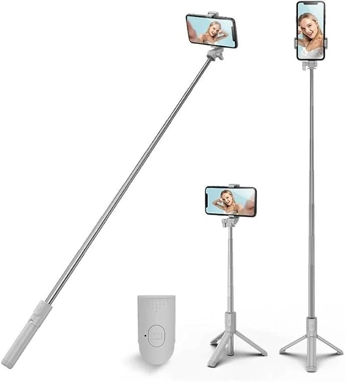 Selfie Stick Tripod,3 in 1 Extendable 360° Rotation Tripod Stand with Detachable Wireless Remote, Portable Mobile Phone Holder Compatible with iPhone,Android,Samsung by PINHEN