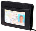 Men's Zipper Wallet 36 Slots RFID Blocking Card Holder | Slim Leather Wallet, ID Window, Anti-Theft Lock, Credit Card Organizer for Women & Men, Travel Small Wallet by JahyShow