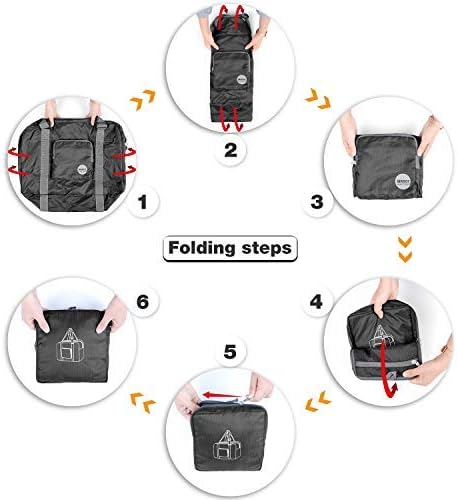 WANDF Foldable Personal Item Bag, Carry on Travel Duffle Bag | Frontier Airline Underseat Fit, 18x14x8 inches, Weekend Overnight Trips, Packable - Image 8