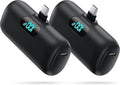 [2 Pack]Mini Portable Charger Power Bank for iPhone 17/16/15 Series,5000mAh PD USB C Cell Phone Portable Power,Travel Essentials Battery Pack for iPhone 17/17 Air/16/16 pro/15/Android/Samsung Galaxy by Feob