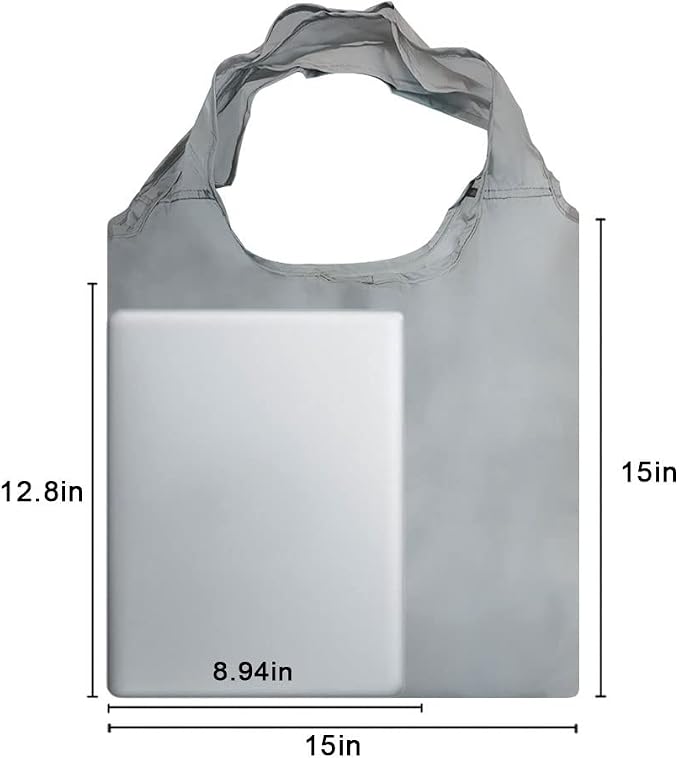 Aricsen 15x4.5x15 Inch Grey Reusable Shopping Bags with Handles, 20 Pack | Polyster Fabric Cloth Grocery Bags, Foldable Pocket Tote, Xlarge, Durable, Machine Washable, for grocery, storage, gifts - Image 5