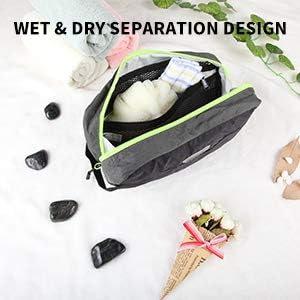 GOX Travel Small Toiletry Bag for Men Nylon Dopp Kit Medicine Bag Travel Organizer Pouch Shave Kits for Teens Toiletry Essentials Bathroom Compact (Black, 9.8 * 4.3 * 3.3 Inches) - Image 5