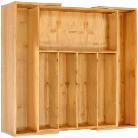 VaeFae Bamboo Drawer Organizer, Large, Natural | Expandable Silverware Organizer, Kitchen Utensil Storage, Wooden Cutlery Tray with Dividers, Fork and Spoon Holder - Image 8