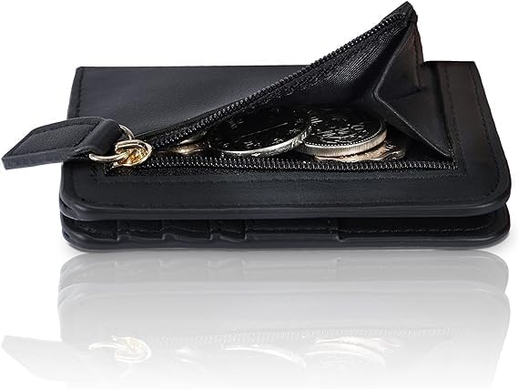 Gostwo Small Wallet for Women, Slim Bifold Credit Card Holder, Compact RFID Blocking Cash Wallet, Billfolds Thin Leather Zipper Pocket, Mini Wallet Gift for Ladies Teen Girls Travel with ID Window - Image 8