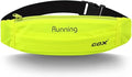 Gox Running Belt Fanny Pack, Slim Waist Pack for Phone Holder, Waterproof Athletic Pouch for Men Women Running Gym Hiking, Small Cross Body Sling Bag with Reflective (green) by GOX