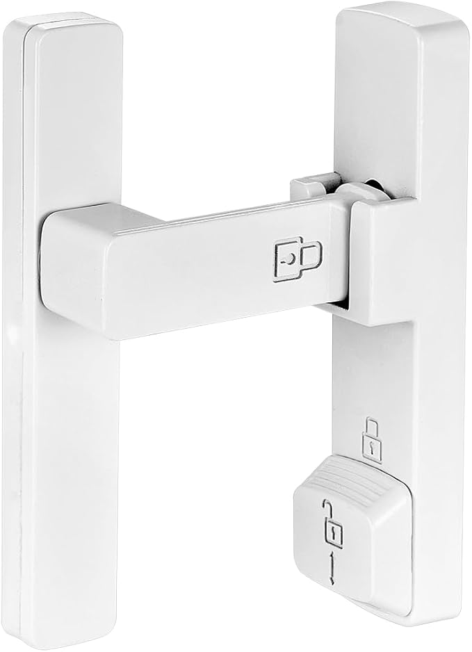 2 Packs White 90 Degree Barn Door Lock,Flip Gate Latches Hardware | Zinc Alloy Door Lock,Right Angle Door Lock Latch,Sliding Door Latches,for bedroom,drawer,pet enclosures,cabinet,garage,window - Image 7