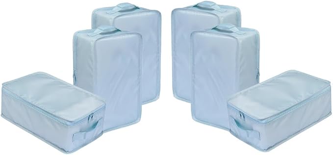 Travel Shoe Bags, Foldable Waterproof Shoe Pouches Organizer-Double Layer (6 Blue Shoe Bags) by JJ+POWER