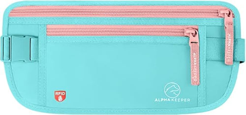 Alpha Keeper Money Belt for Travel Hidden Under Clothes – RFID Blocking Passport Holder & Slim Waist Wallet Pouch for Women & Men, Anti-Theft Travel Accessories by Alpha+Keeper