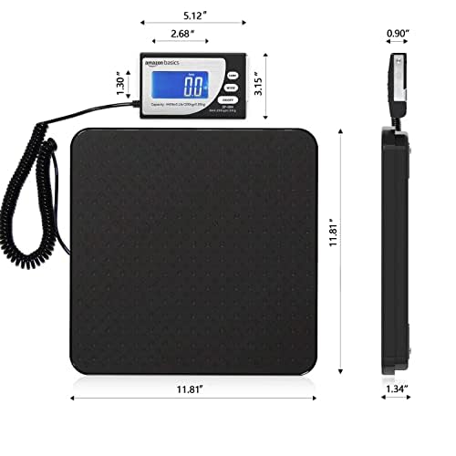Amazon Basics Digital Shipping Postal Scale with Tare Function, Heavy Duty Weighing Platform, 660 lb Capacity, 1 Ounce Readability, Portable, Black - Image 4