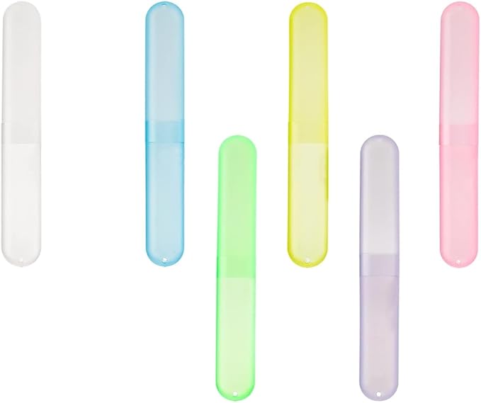 MingTa Set of Six Multicolored Travel Toothbrush Cases - Breathable, Clear & Portable Holders for Home, Travel & Camping Trips by MingTa